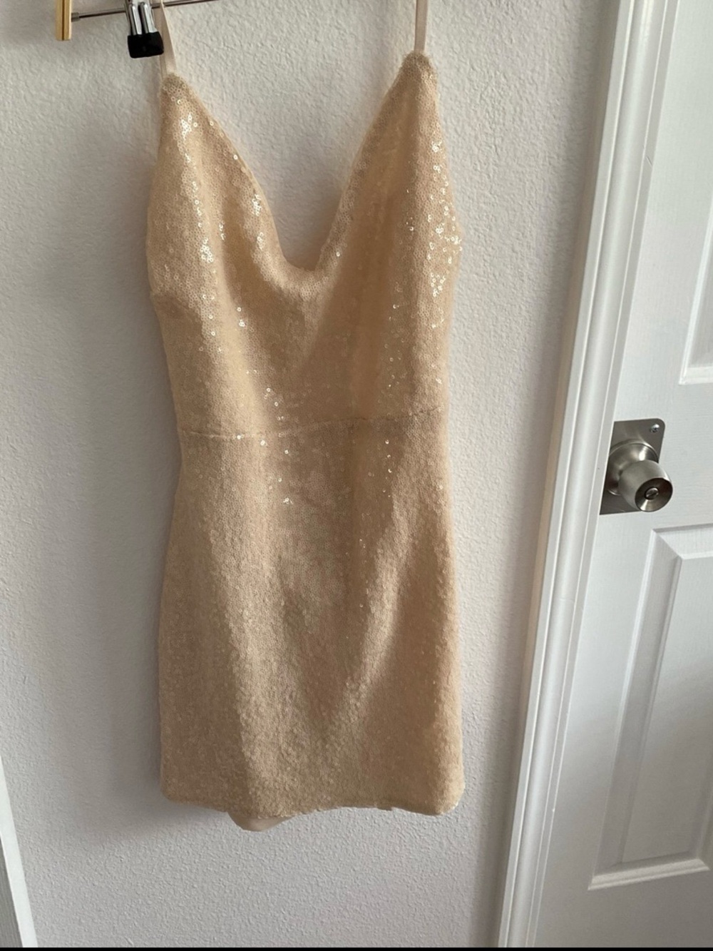 Strapless Sequin Bodycon Dress in Champagne